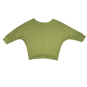 3rd+Malt Green Textured Dolman Sleeve Crew Neck Women's Size M